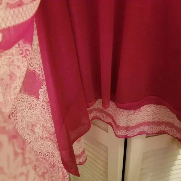 Diane Gilman Women's Boho Dainty Fairycore Dainty Pastel Pink Top Plus Sz 1X - Picture 5 of 6